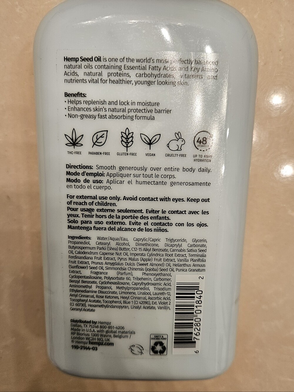 Hempz Triple Moisture Body Moisturizer Creme Lotion 17 oz Lot of 3 - Picture 4 of 6